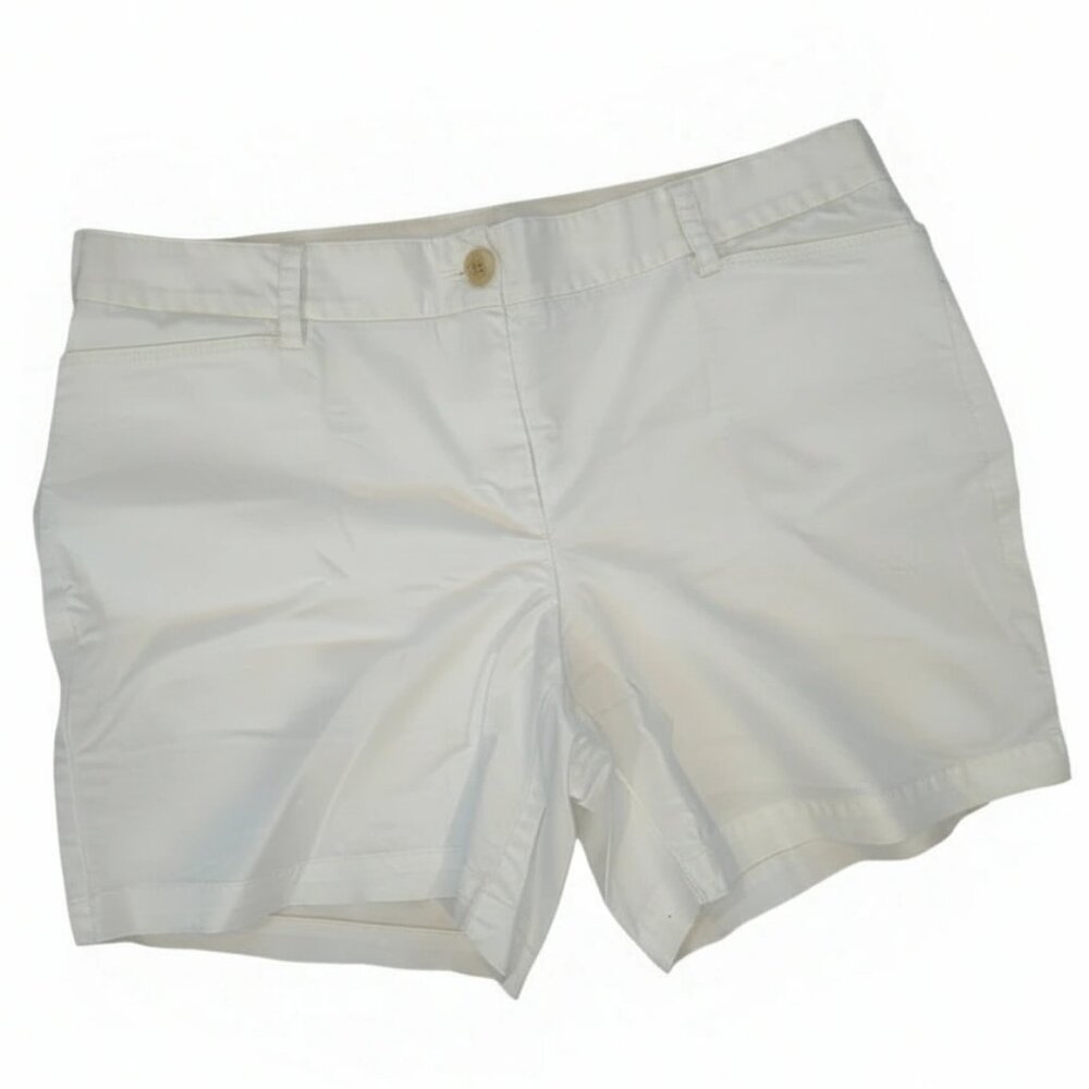Womens 16 White Land's End Shorts